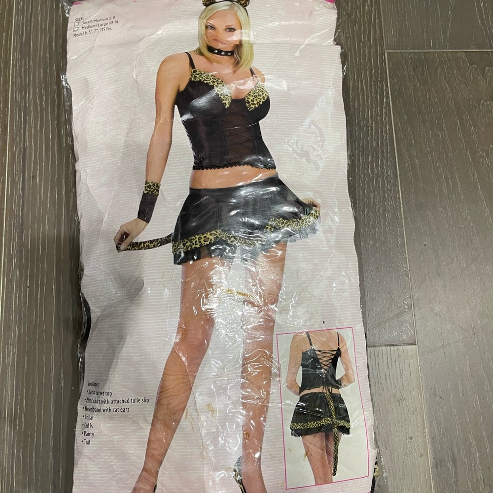 Purrrr-fect kitty adult costume by fun house. NWT. Size med/lg 10-14